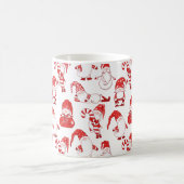 Red & White Whimsical Christmas Gnome コーヒーマグカップ (中央)