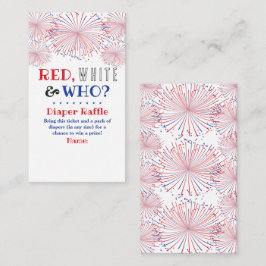 Red, White & Who? 4th Of July Gender Reveal Party エンクロージャーカード