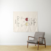 Red White Wine Glass Wedding Welcome タペストリー (インサイチュ(横))