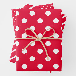 Red & White Wrapping Paper Sheets ラッピングペーパーシート