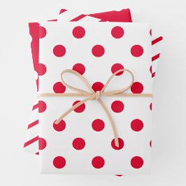 Red & White Wrapping Paper Sheets ラッピングペーパーシート