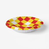 Red White Yellow Checkered Pattern Design  ペーパーボウル (傾斜あり)