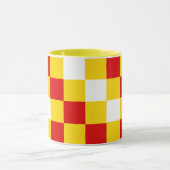 Red White Yellow Checkered Pattern Design  マグカップ (中央)