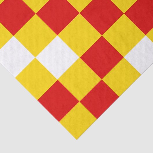 Red White Yellow Checkered Pattern Design  薄葉紙 (詳細)