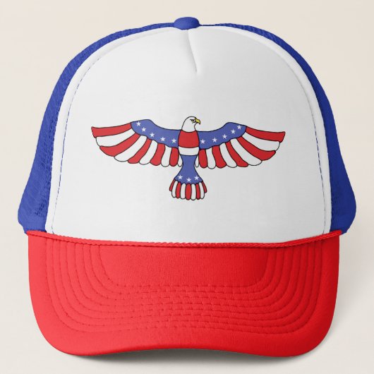 Red, Whte and Blue Patriotic Baseball Cap キャップ (正面)