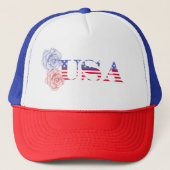 Red, Whte and Blue Patriotic Baseball Cap キャップ (正面)