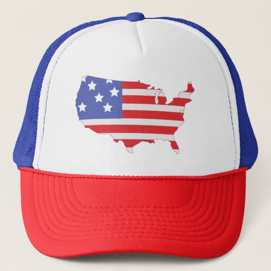 Red, Whte and Blue Patriotic Baseball Cap キャップ (正面)
