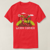 Red Wiggler Worm Composting Fun, Farmer Tシャツ (デザイン正面)