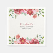 Red wildflowers Bridal Shower スタンダードカクテルナプキン (正面)