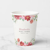 Red wildflowers Bridal Shower 紙コップ (正面)