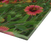 Red Wildflowers Firewheel Floral Art Glass カッティングボード (角)