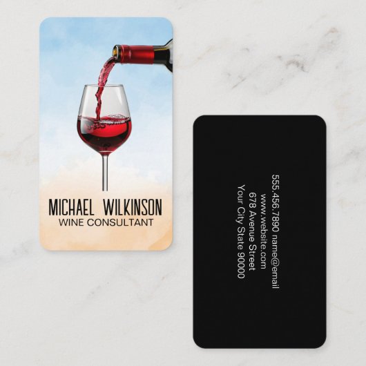 Red Wine Bottle | Restaurant  名刺 (正面/裏面)