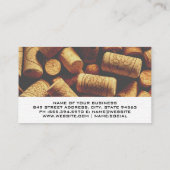 Red Wine Glass Logo | Cork Piles Background 名刺 (裏面)