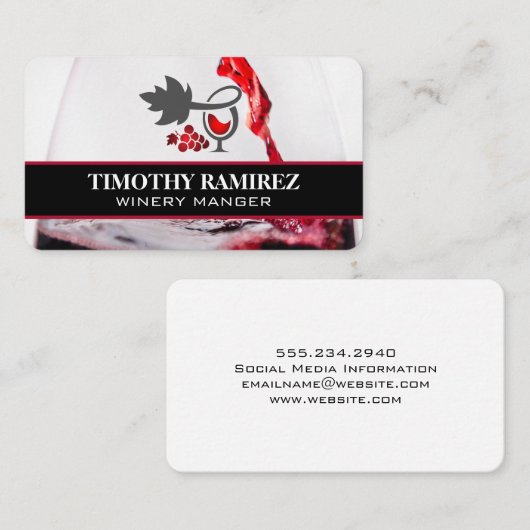 Red Wine Glass | Restaurant | Vineyard 名刺 (正面/裏面)