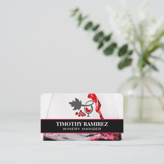 Red Wine Glass | Restaurant | Vineyard 名刺 (スタンド正面)