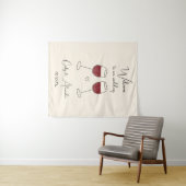 Red Wine Glass Wedding Welcome タペストリー (インサイチュ(横))