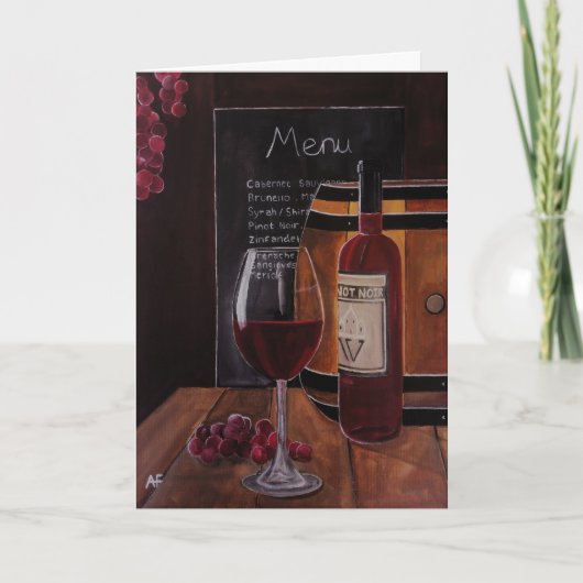 Red Wine Painting by Alfred Fox カード (正面)