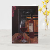 Red Wine Painting by Alfred Fox カード (黄色い花)