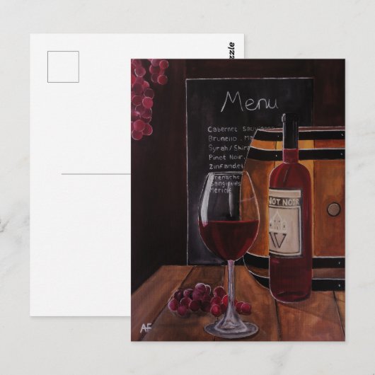 Red Wine Painting by Alfred Fox ポストカード (正面/裏面)