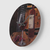 Red Wine Painting by Alfred Fox ラージ壁時計 (傾斜)