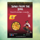 Red Wine Tapas Dancer Spain Paella Restaurant ウィンドウサイン (シート3)