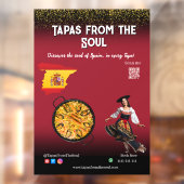 Red Wine Tapas Dancer Spain Paella Restaurant ウィンドウサイン (シート2)