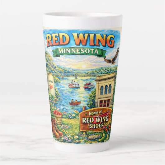 Red Wing, Minnesota Souvenir Gift Latte Mug カフェラテマグ (正面)