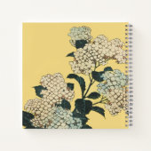 Red winged Blackbird flying among flowers yellow  ノートブック (裏面)