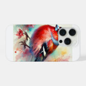 Red Winged Finch 251024AREF121 - Watercolor iPhoneケース (裏面横)