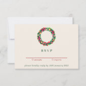 Red Winter Christmas Ornament | Kindly Reply 招待状 (正面)