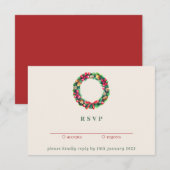 Red Winter Christmas Ornament | Kindly Reply 招待状 (正面/裏面)