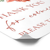 Red Winter Christmas Thanks For Sign 来 For Thanks ポスター (角)