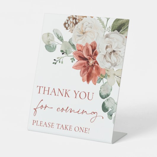 Red Winter Christmas Thanks For Sign 来 For Thanks 台座サイン (正面)