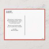 Red Winter Mittens Season's Greetings Photo シーズンポストカード (裏面)