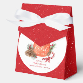 Red Winter Snowflake Festive Smore Baby Shower フェイバーボックス