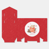 Red Winter Snowflake Festive Smore Baby Shower フェイバーボックス (見開き)