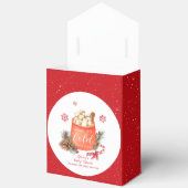Red Winter Snowflake Festive Smore Baby Shower フェイバーボックス (見開き)