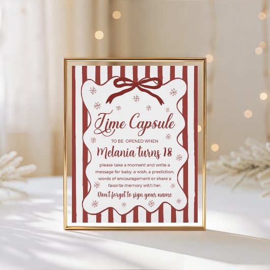 Red Winter Time Capsule Sign 台座サイン