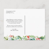 Red Winterberryとジュニパーのリース写真 ポストカード (裏面)