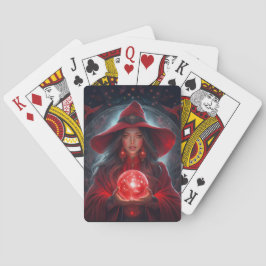 Red Witch With Crystal Ball And Amazing Background トランプ