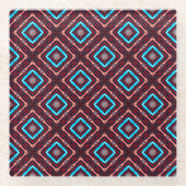 Red With Blue Diamond ガラスコースター