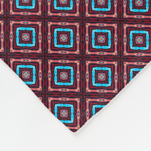 Red With Blue Diamonds フリースブランケット (角)