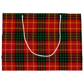 Red with Green and Gold Christmas Plaid ラージペーパーバッグ (裏面)
