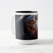 Red With Silver Planet ツートーンマグカップ (正面左)