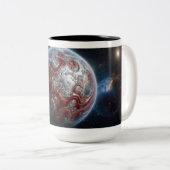 Red With Silver Planet ツートーンマグカップ (正面右)