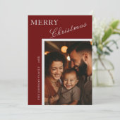 Red with Silver Script Familyフォトカード シーズンカード (スタンド正面)