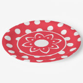 Red With White Polk Dots Paper Plate ペーパープレート (アングル)