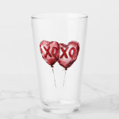 Red XOXO Heart Balloons タンブラーグラス (正面)
