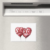 Red XOXO Heart Balloons マグネット (インサイチュ (食洗機))