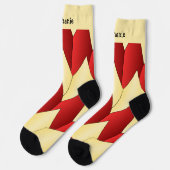 Red Yellow Art Deco Design Socks ソックス (左)